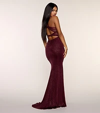 Kelsie Glitter Knit Mermaid Formal Dress