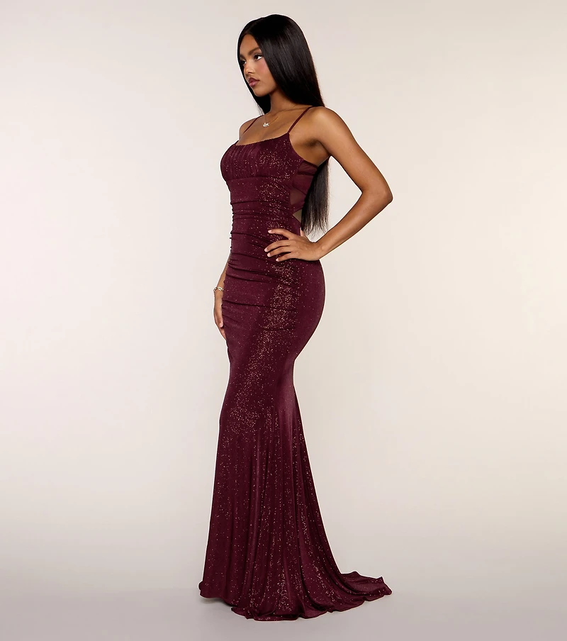 Kelsie Glitter Knit Mermaid Formal Dress