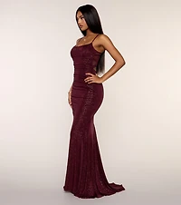 Kelsie Glitter Knit Mermaid Formal Dress
