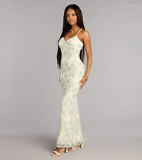 Kassie Beaded Floral Formal Dress