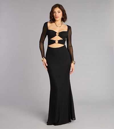 Celeste Mesh Cutout Mermaid Formal Dress