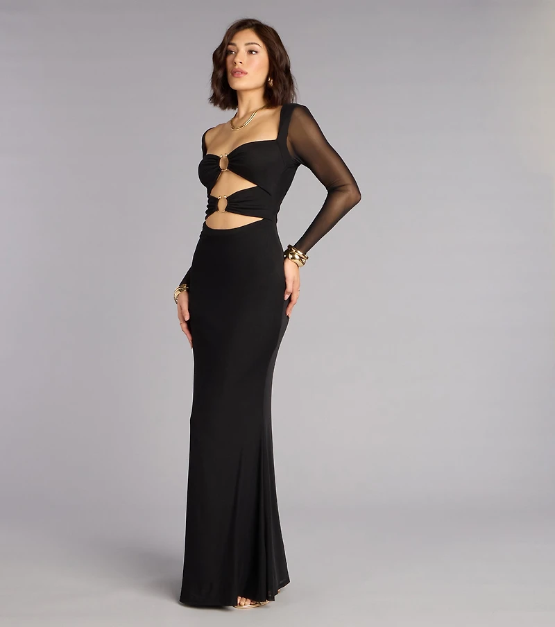Celeste Mesh Cutout Mermaid Formal Dress