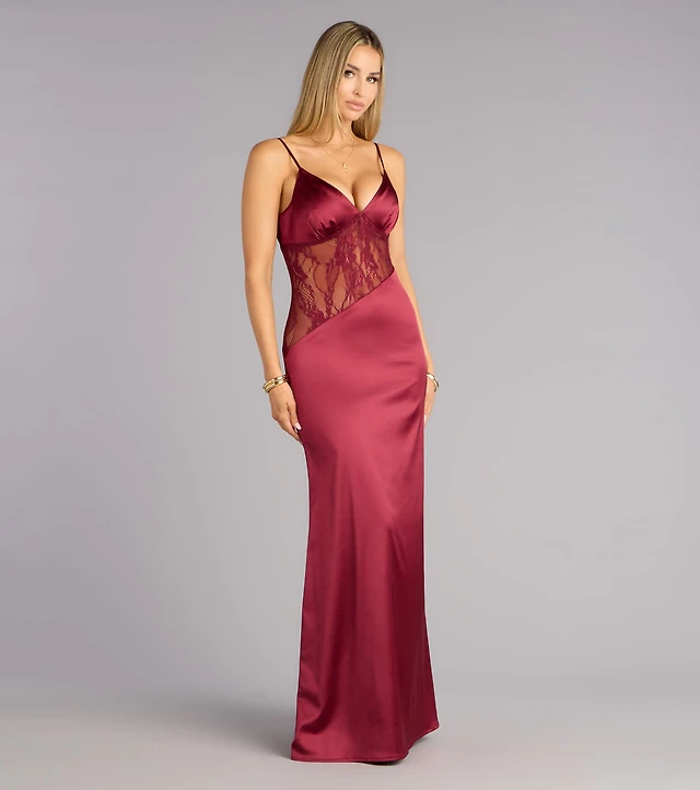 chinese dress ladies Melinda Satin Lace-Up Formal Dress main image 1