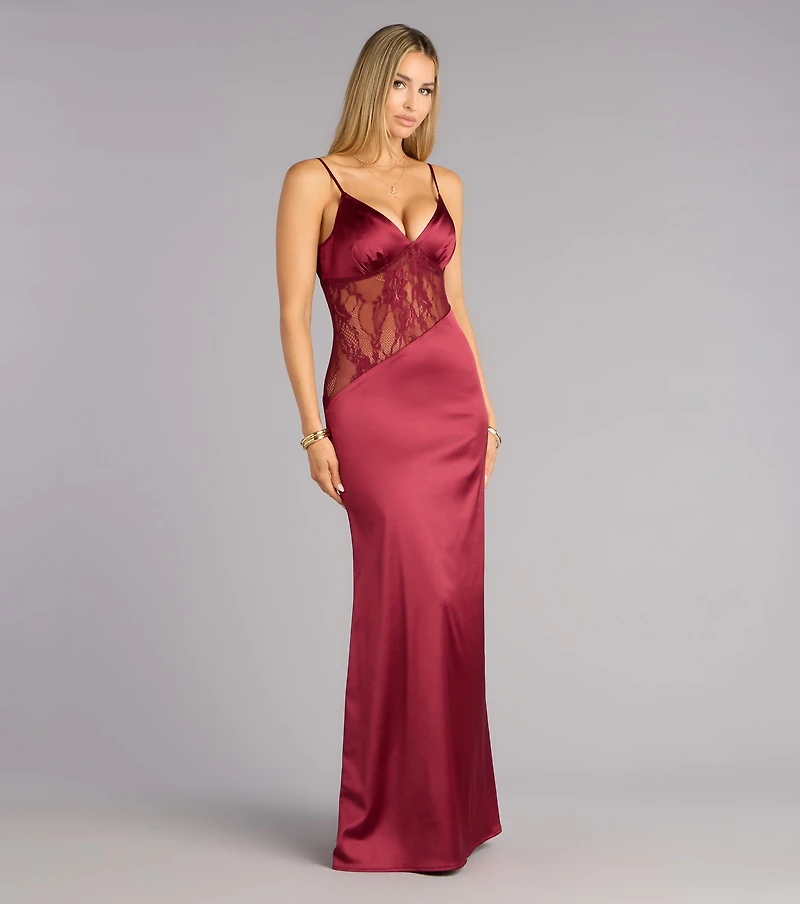 Angelica Lace Satin Mermaid Formal Dress