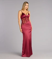 Angelica Lace Satin Mermaid Formal Dress
