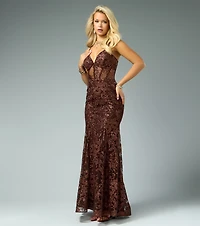 Delphine Glitter Mermaid Formal Dress