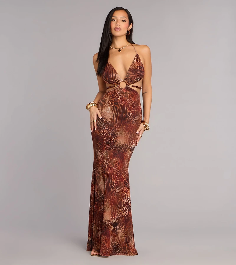 Addison Animal Print Formal Dress