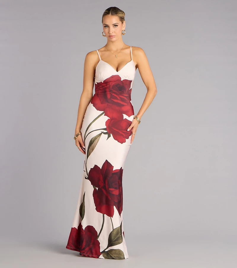 Madi Floral Print Mermaid Formal Dress