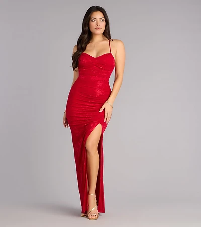 Braelyn Lace Slit Formal Dress
