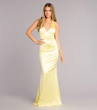 Ariyah Satin Halter Mermaid Dress