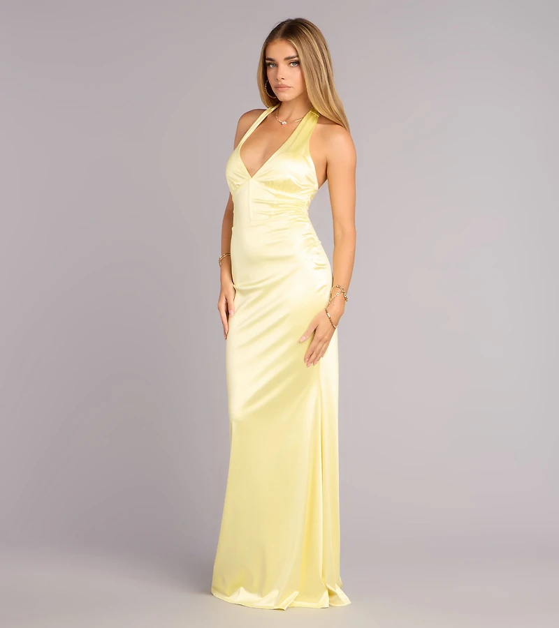 Ariyah Satin Halter Mermaid Dress