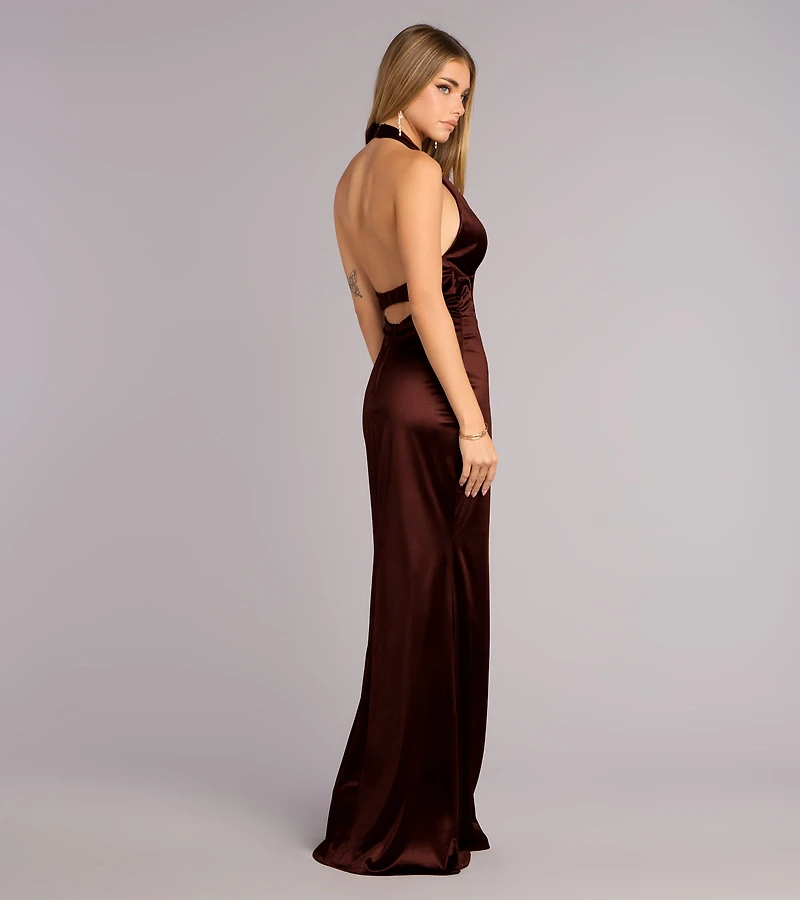 Ariyah Satin Halter Mermaid Dress
