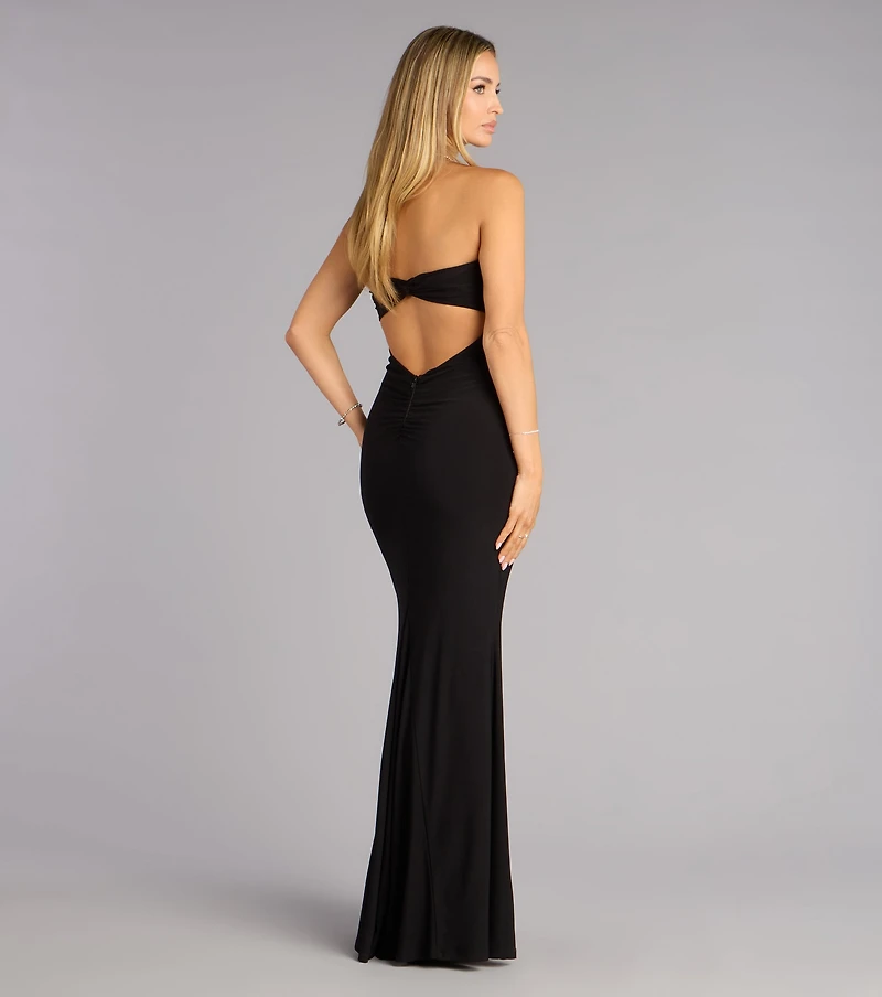 Janet Velvet Strapless Mermaid Dress