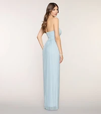 Gaia Strapless A-Line Slit Formal Dress