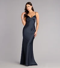 Alayna Satin V-Neck Mermaid Formal Dress