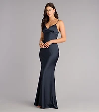 Alayna Satin V-Neck Mermaid Formal Dress