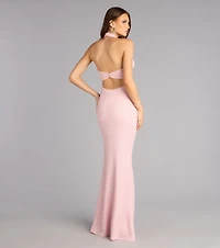 Cleo Glitter Knit Mermaid Formal Dress