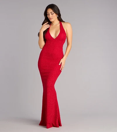 Cleo Glitter Knit Mermaid Formal Dress