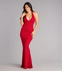 Cleo Glitter Knit Mermaid Formal Dress