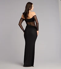 Azarliah Rhinestone Mesh Mermaid Formal Dress