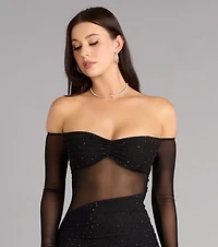 Azarliah Rhinestone Mesh Mermaid Formal Dress