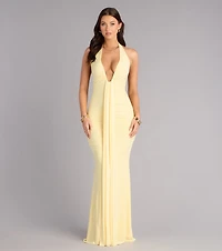 Allyssa Halter Sash Mermaid Formal Dress