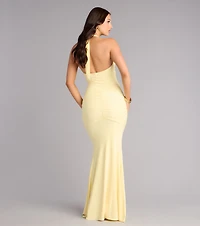 Allyssa Halter Sash Mermaid Formal Dress