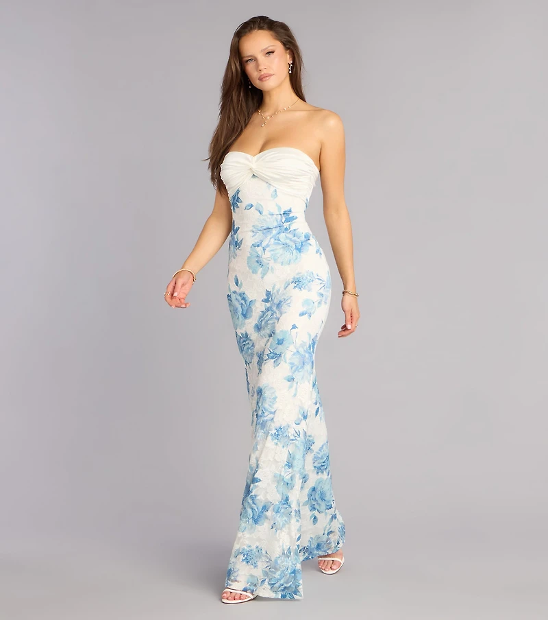Annika Floral Lace Mermaid Dress