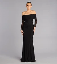 Cara Mesh Off-Shoulder Mermaid Formal Dress