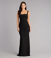 Arden Mesh Lace-Up Mermaid Formal Dress