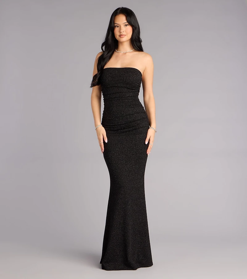 Darcy Glitter Strapless Mermaid Formal Dress