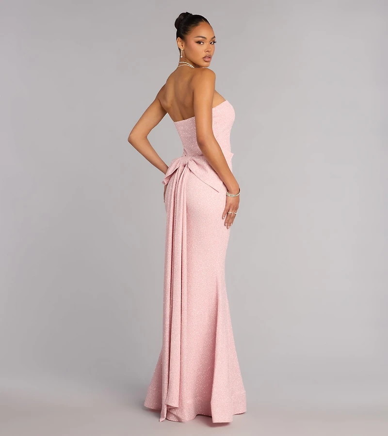 Georgie Glitter Bow Mermaid Formal Dress