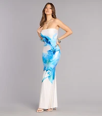 Emmy Floral Cutout Formal Dress