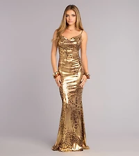 Adelaide Leopard Open Back Mermaid Formal Dress