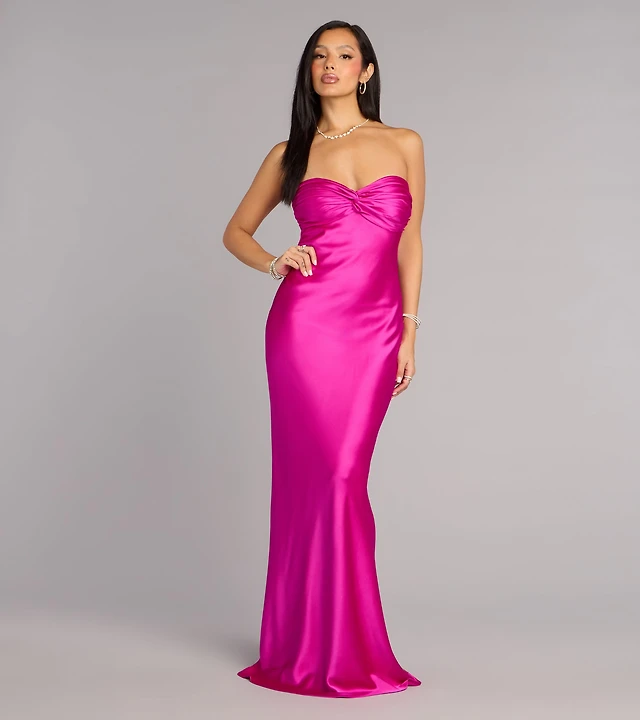 angelina satin tie-back floral sequin formal dress Windsor Rosaline Sequin Open Back Formal Dress in Wine main image 1