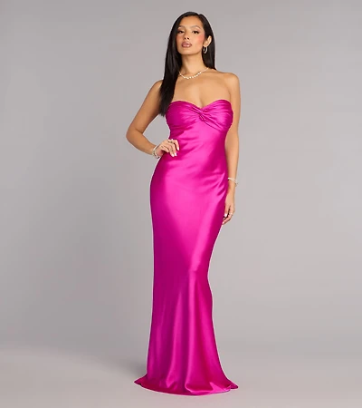 Priya Satin Tie Back Formal Dress