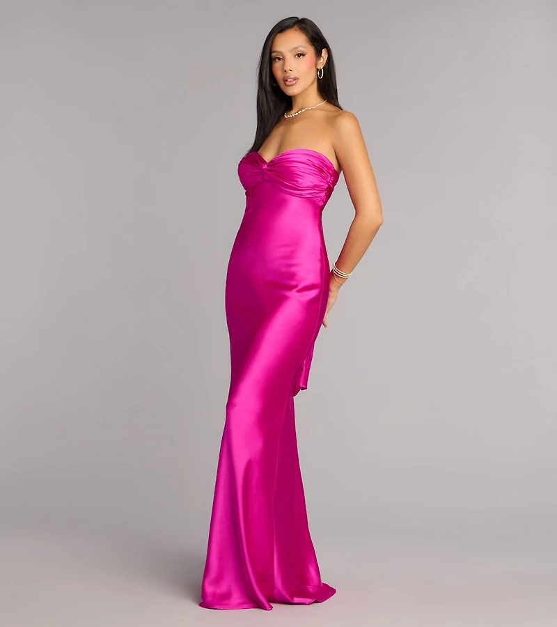 Priya Satin Tie Back Formal Dress