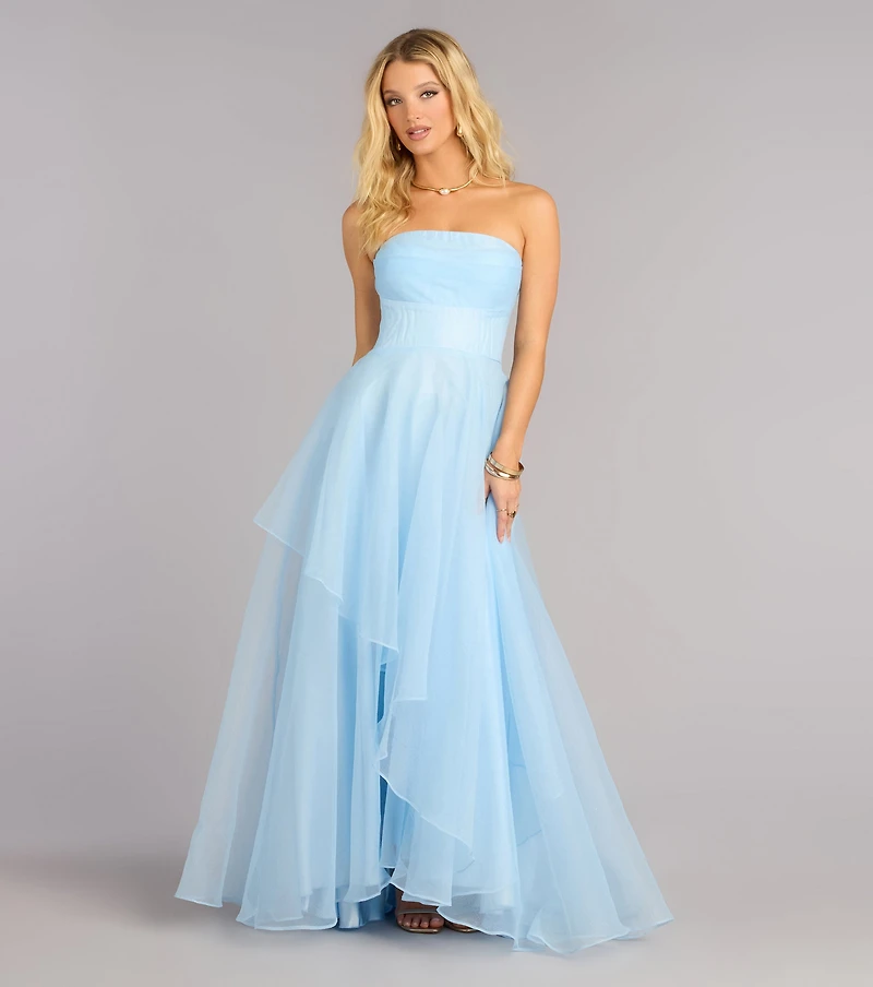 Lilyanne Organza Strapless A-Line Ball Gown
