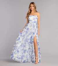 Juniper Floral Strapless Formal Dress