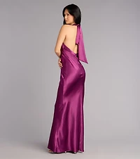 Meryl Satin Open Back Mermaid Formal Dress