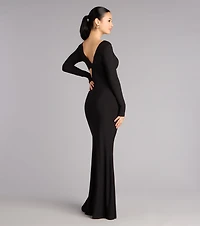 Barbara Long Sleeve Cutout Formal Dress