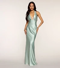 Ariel Satin Open Back Formal Dress