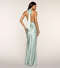 Ariel Satin Open Back Formal Dress