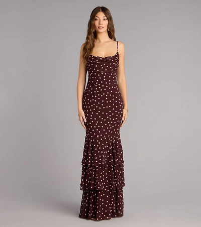 Jodie Polka Dot Chiffon Mermaid Formal Dress