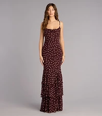 Jodie Polka Dot Chiffon Mermaid Formal Dress