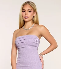 Audrina Glitter Strapless Mermaid Formal Dress