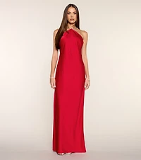 Brittany Satin Column Formal Dress