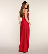Brittany Satin Column Formal Dress