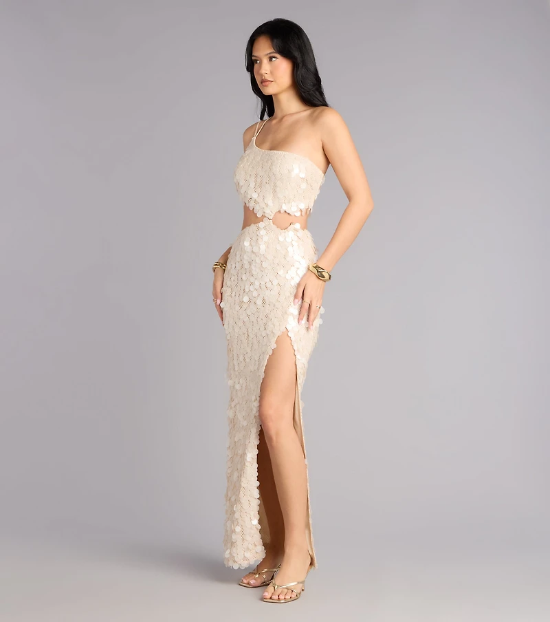 Blake Sequin Payette One Shoulder Formal Dress