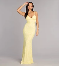 Tessa Bow Beaded Lace-Up Formal Dress